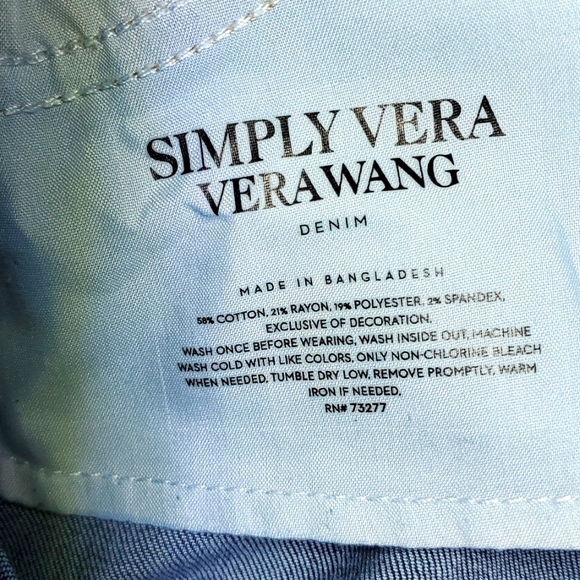 Simply Vera Wang Stretch Dark Wash Side Stripe Ankle Jeans size 12 - Picture 10 of 10
